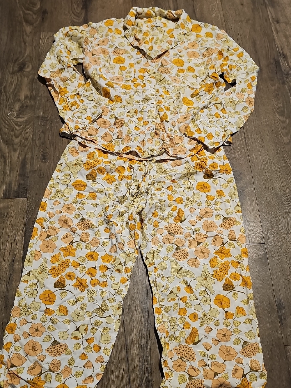 Piyama Floral Pajamas Set Long Sleeve Women SleelPwear Retro Look